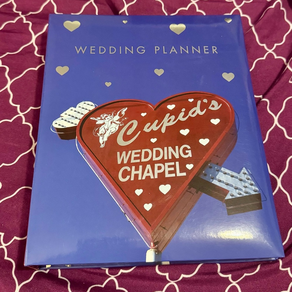 Wedding Planning Notebook with white pages & photo holders.